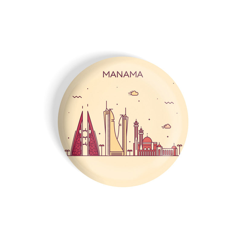 dhcrafts Round Fridge Magnet Brown Color Manama Glossy Finish Design Pack of 1 (58 mm)